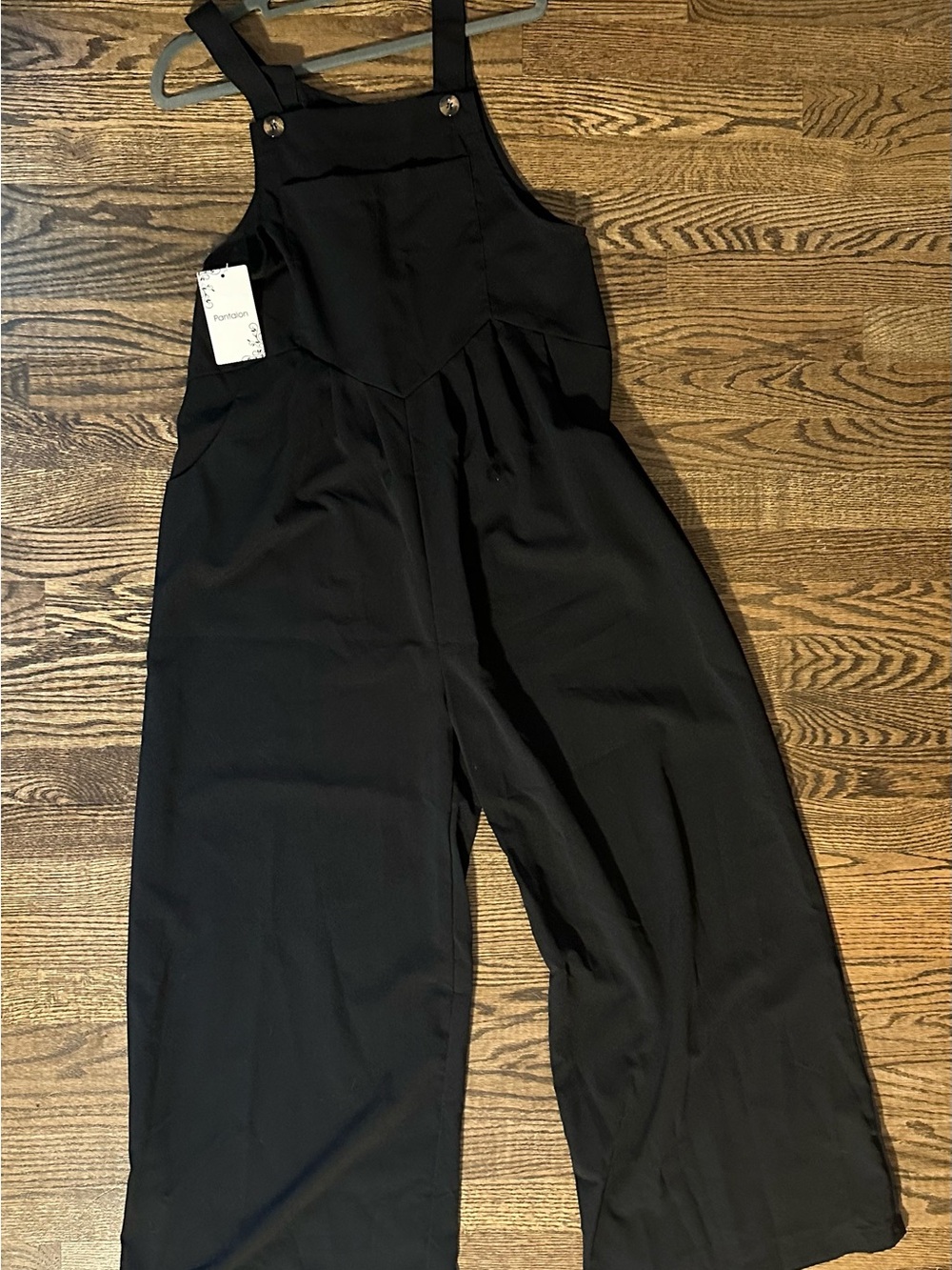 Wide-Leg Black Overall Jumpsuit